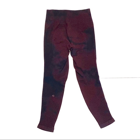 LULULEMON ATHLETICA Leggings Burgundy/Black size 6 - Picture 2 of 3